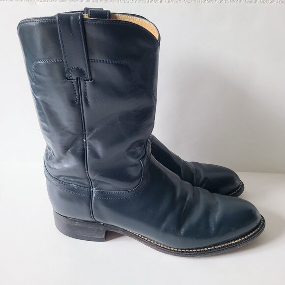 Tony Lama Dark Teal Blue Western Cowboy Boots Size 9.5 - Picture 2 of 12